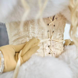 Blue Fox Fur Trimmed Corset 'Curvy Elegance'