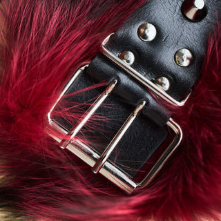 Blue Fox Fur Wrist Cuffs 'Dream Keeper' in Dark Cherry