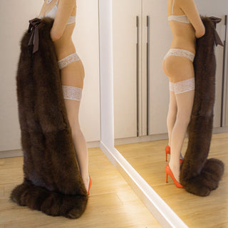 Saga Blue Fox Fur Wrap - Sable Color