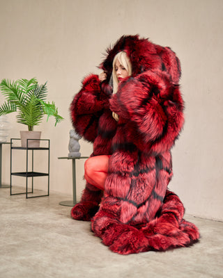 Giant Silver Fox Fur Coat 'Red Eagle'