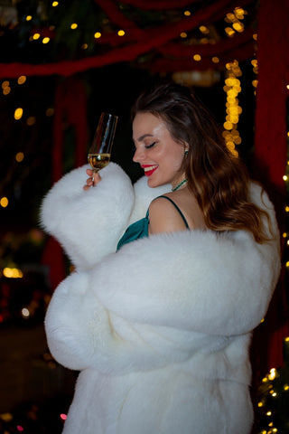 Snow White Saga Fox Fur Coat 'Rafaello Candy' with 2 Length Options