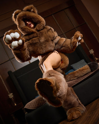 Brown Arctic Fox Bear Claw Decorative Boots