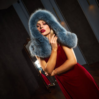 Blue Fox Fur Hood 'Escape'