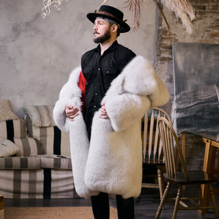 Arctic Fox Fur Coat 'Hunter in a Snow' - Men