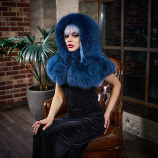 Blue Fox Fur Hood 'Escape'