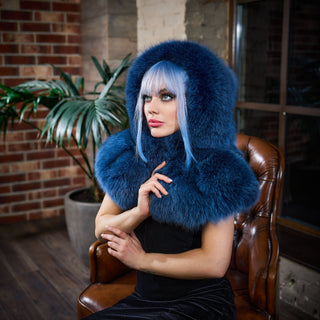 Blue Fox Fur Hood 'Escape'