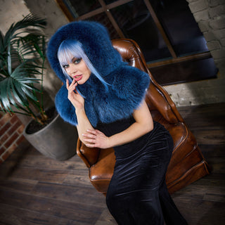 Blue Fox Fur Hood 'Escape'