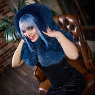 Blue Fox Fur Hood 'Escape'