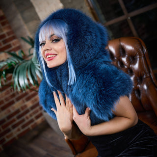 Blue Fox Fur Hood 'Escape'