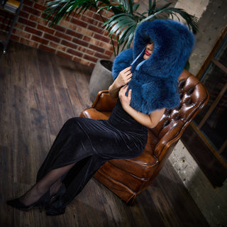 Blue Fox Fur Hood 'Escape'