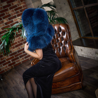 Blue Fox Fur Hood 'Escape'