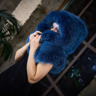Blue Fox Fur Hood 'Escape'