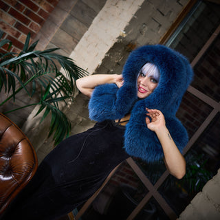 Blue Fox Fur Hood 'Escape'