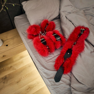 Blue Fox Fur Wrist Cuffs 'Dream Keeper'