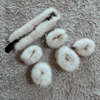 Blue Fox Fur Wrist Cuffs 'Dream Keeper'