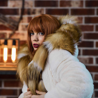 'Hunter & Victim' Rex Rabbit & Red Fox Fur Coat