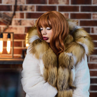 'Hunter & Victim' Rex Rabbit & Red Fox Fur Coat