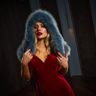Blue Fox Fur Hood 'Escape'