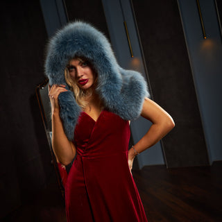 Blue Fox Fur Hood 'Escape'