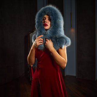 Blue Fox Fur Hood 'Escape'
