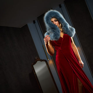 Blue Fox Fur Hood 'Escape'