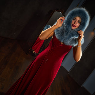 Blue Fox Fur Hood 'Escape'
