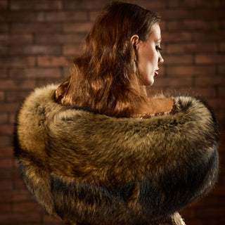 Huge Raccoon Fur Wrap