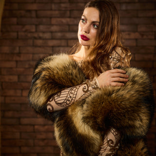Huge Raccoon Fur Wrap