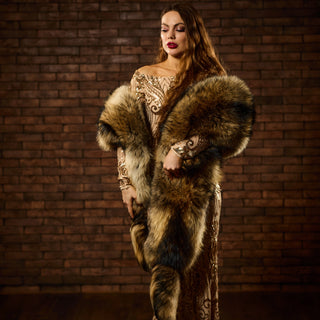 Huge Raccoon Fur Wrap