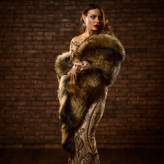 Huge Raccoon Fur Wrap
