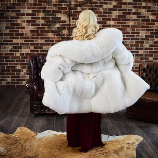 Snow White Saga Fox Fur Coat 'Rafaello Candy' with 2 Length Options