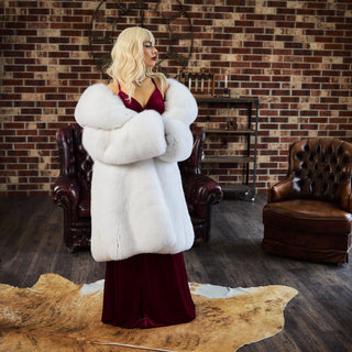Snow White Saga Fox Fur Coat 'Rafaello Candy' with 2 Length Options