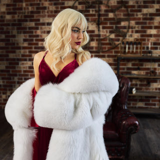 Snow White Saga Fox Fur Coat 'Rafaello Candy' with 2 Length Options