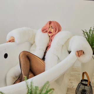 Snow White Saga Fox Fur Coat 'Rafaello Candy' with 2 Length Options