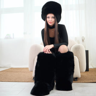 Saga Blue Fox Fur Hat 'Mahno'