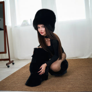 Saga Blue Fox Fur Hat 'Mahno'