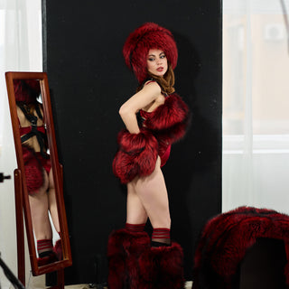 Silver Fox Fur Gloves