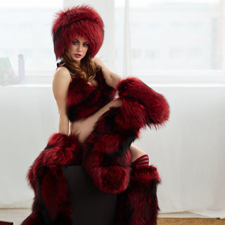 Tall Silver Fox Fur Decorative Boots