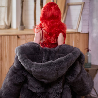 Double-sided Saga Blue Fox Fur Coat 'King of Thickness'