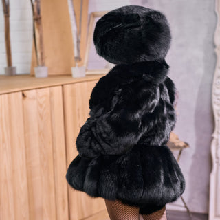 Blue Fox Fur Hat 'Papakha'