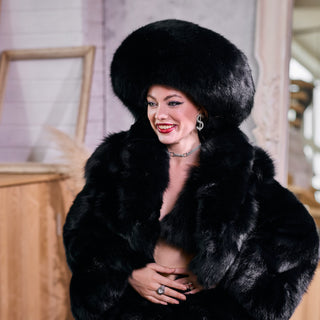 Blue Fox Fur Hat 'Papakha'
