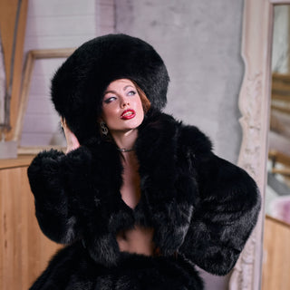 Blue Fox Fur Hat 'Papakha'