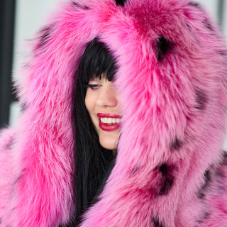 Double-sided Arctic Fox Fur Hood 'Two-tailed Fox'