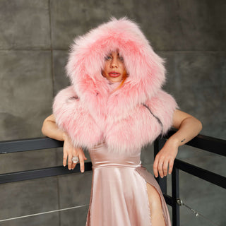 Double Sided Arctic Fox Hood