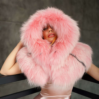 Double Sided Arctic Fox Hood