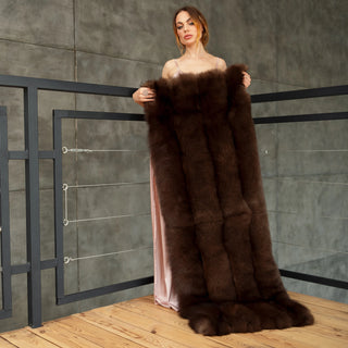 Saga Blue Fox Fur Wrap - Sable Color