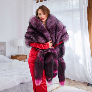 Saga Silver Fox Fur Stole-Coat 'Kitsune'