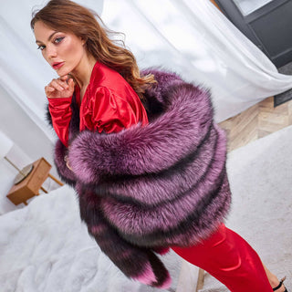 Saga Silver Fox Fur Stole-Coat 'Kitsune'