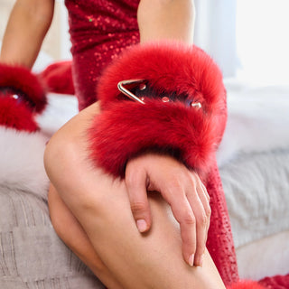 Blue Fox Fur Wrist Cuffs 'Dream Keeper'
