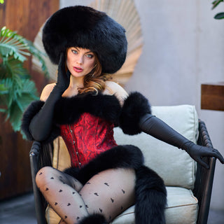 Blue Fox Fur Hat 'Papakha'